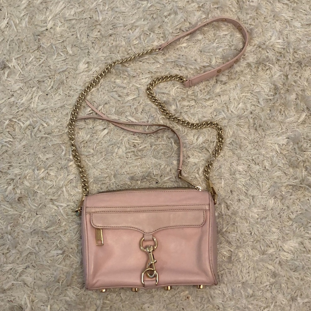 baby pink Rebecca Minkoff crossbody bag